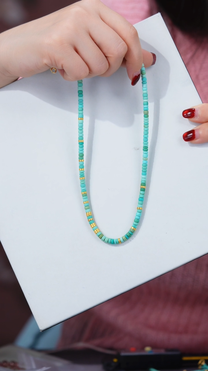 【闪购商品】绿松石项链18K金镶嵌1