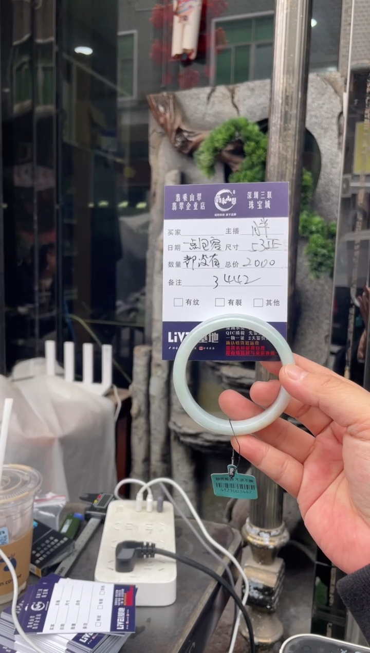 未镶嵌手镯翡翠W 53正圈 3442