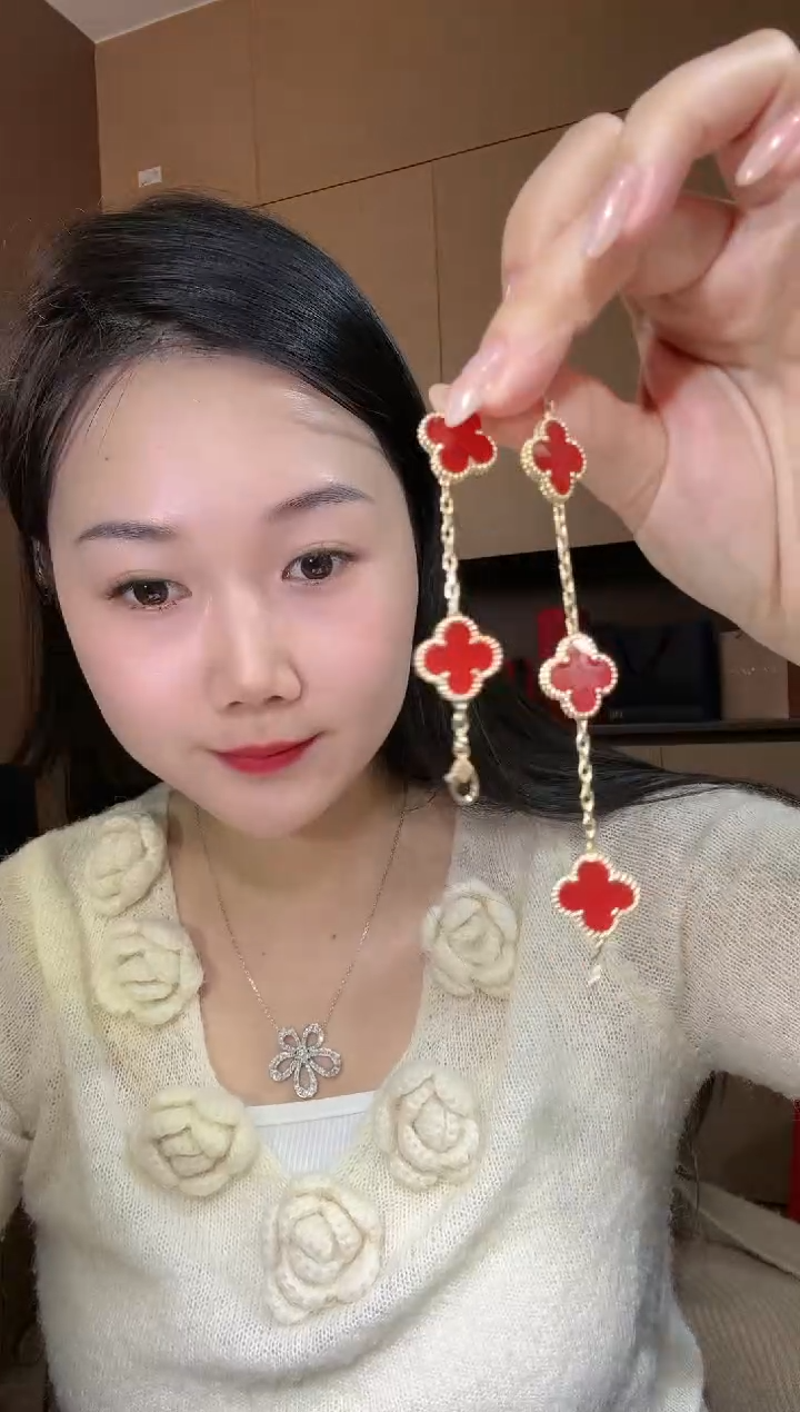 【闪购商品】玛瑙/玉髓手链18K金镶嵌红色k黄，五花手链GHJ  