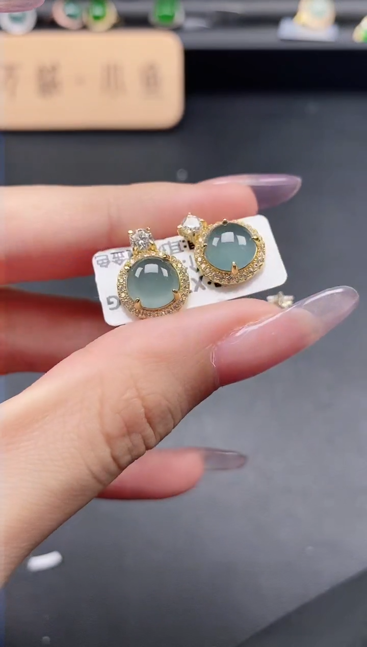 翡翠戒指银S925镶嵌5251-10