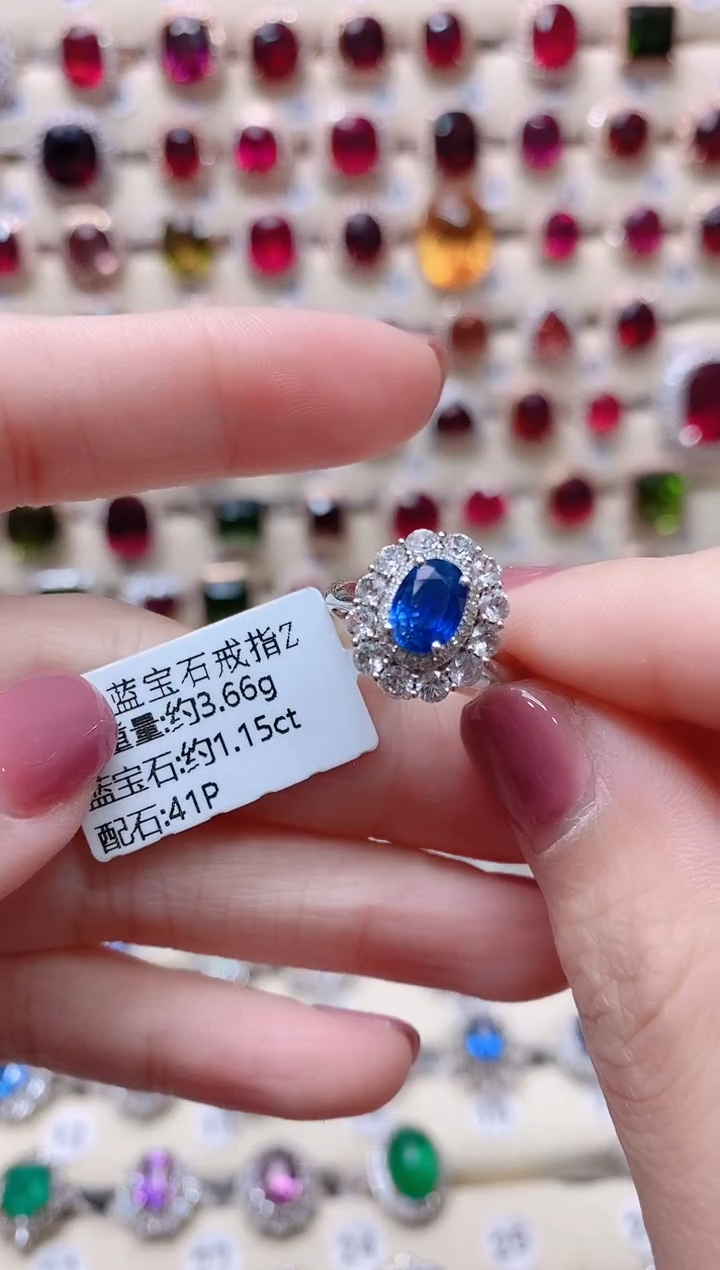 【闪购商品】蓝宝石18K金戒指18K金镶嵌1