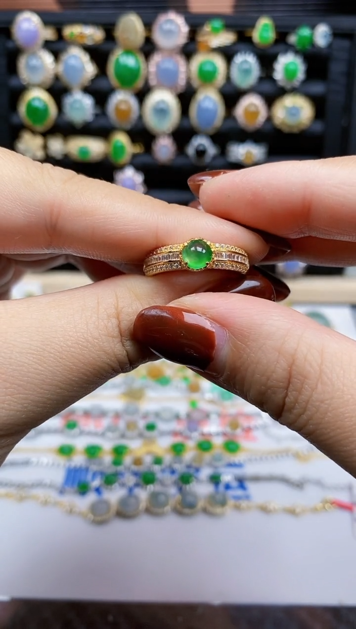 银S925镶嵌戒指翡翠116