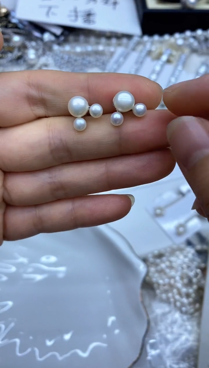 未镶嵌耳饰淡水珍珠耳环多样性发其一