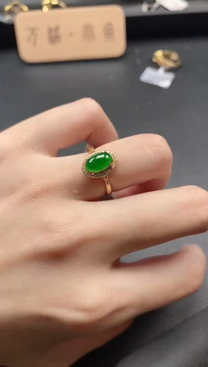 银S925镶嵌戒指翡翠51151