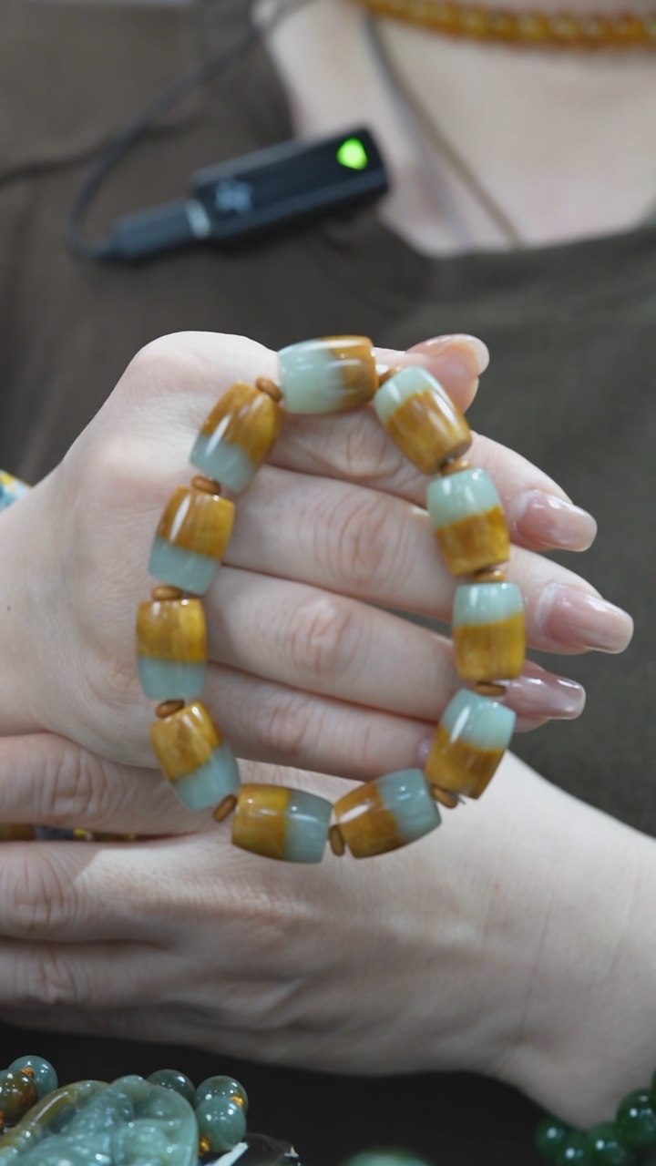 【闪购商品】和田玉手串未镶嵌桶珠