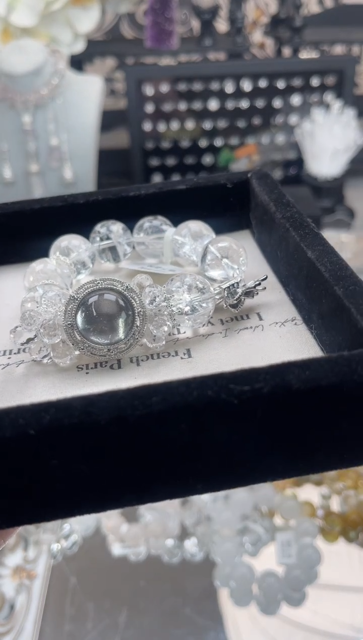 【闪购商品】烟晶手链银S925镶嵌天然水晶 多样性发货