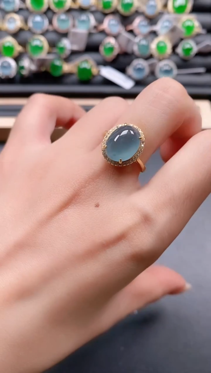 银S925镶嵌戒指翡翠11111111