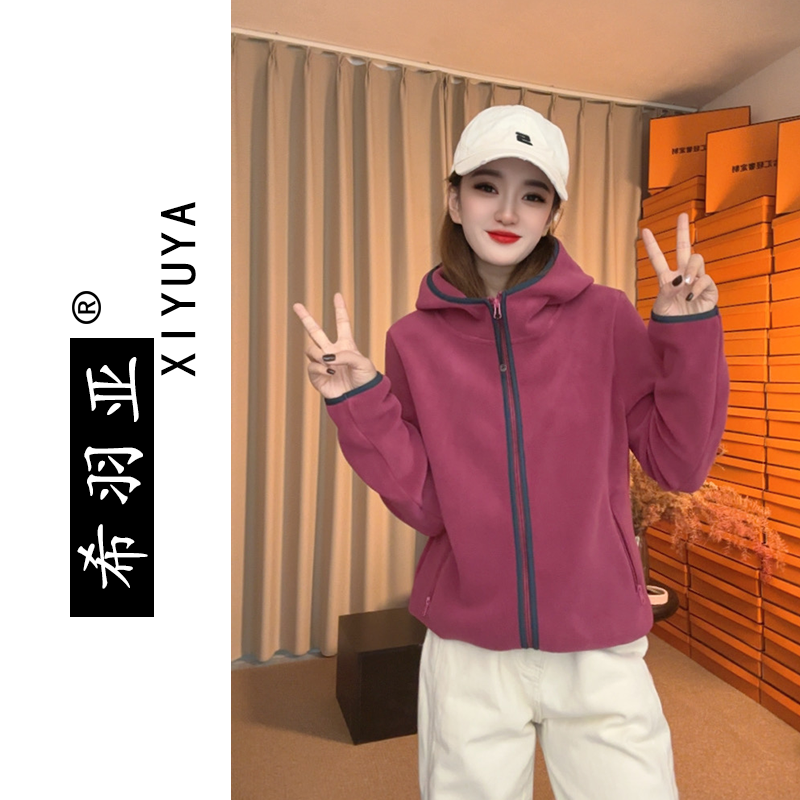 【希羽亚】2025升级新款时尚洋气撞色边设计感连帽卫衣秋冬百搭时尚