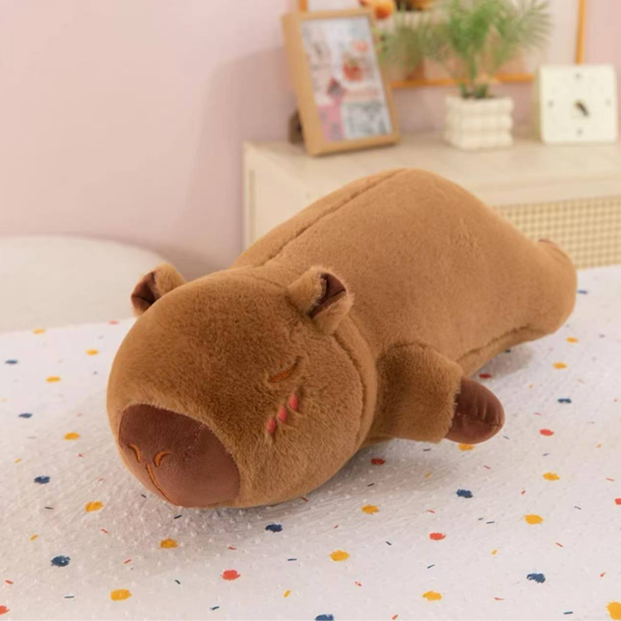 可爱卡皮巴拉长条抱枕女生睡觉夹腿专用玩偶生日礼物