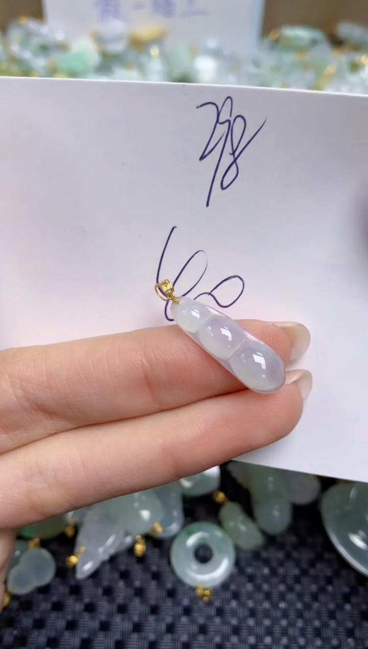 【闪购商品】翡翠颈饰18K金镶嵌天然缅甸A货翡翠