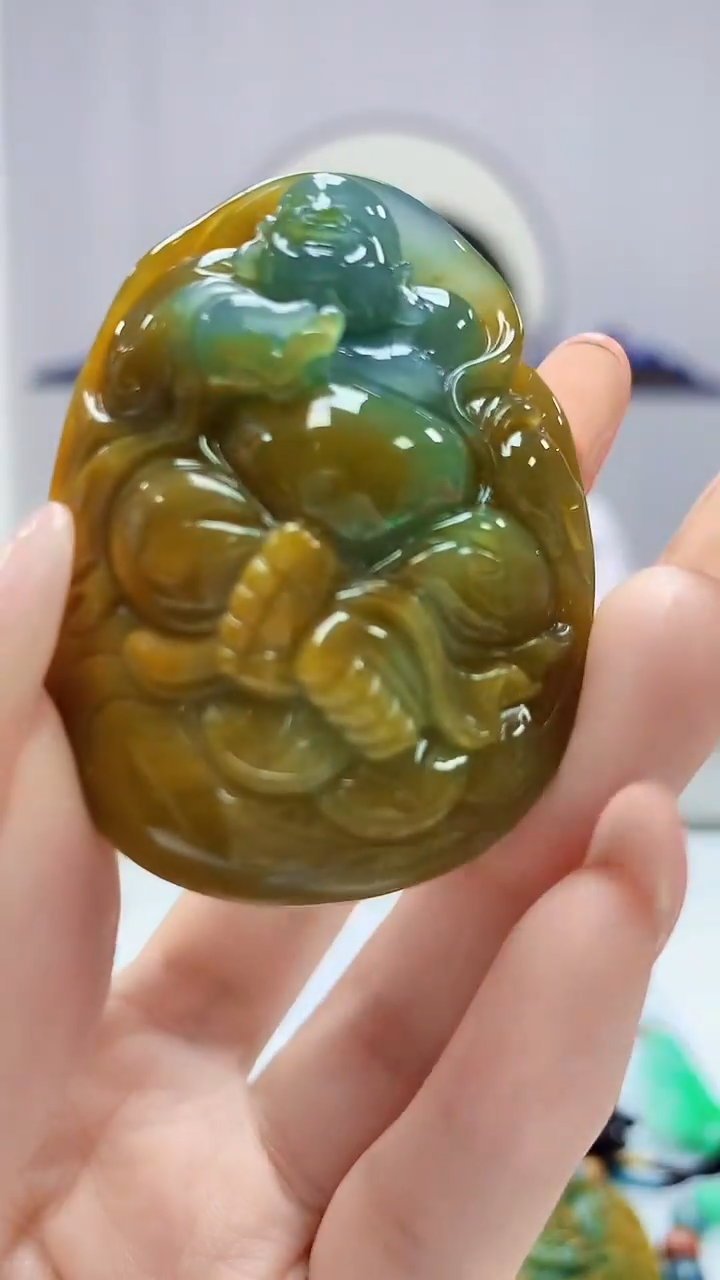 【闪购商品】定制翡翠未镶嵌4902DD-毛货挂件佛224