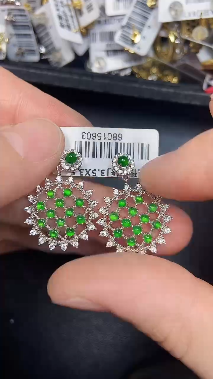 银S925镶嵌戒指翡翠1540