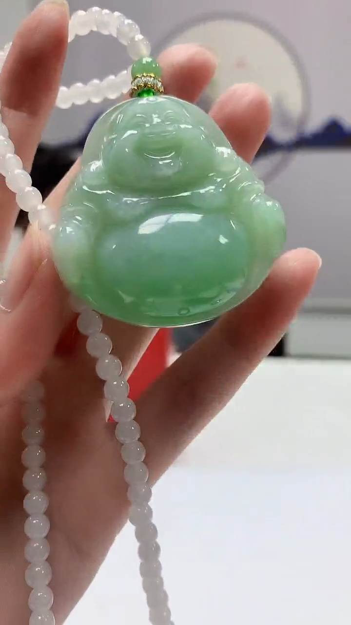 【闪购商品】定制翡翠未镶嵌5060zm-毛货挂件佛公44