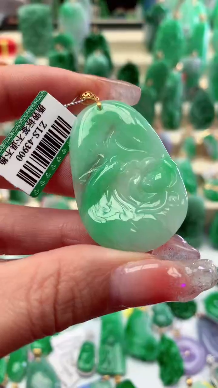 【闪购商品】翡翠颈饰18K金镶嵌挂件