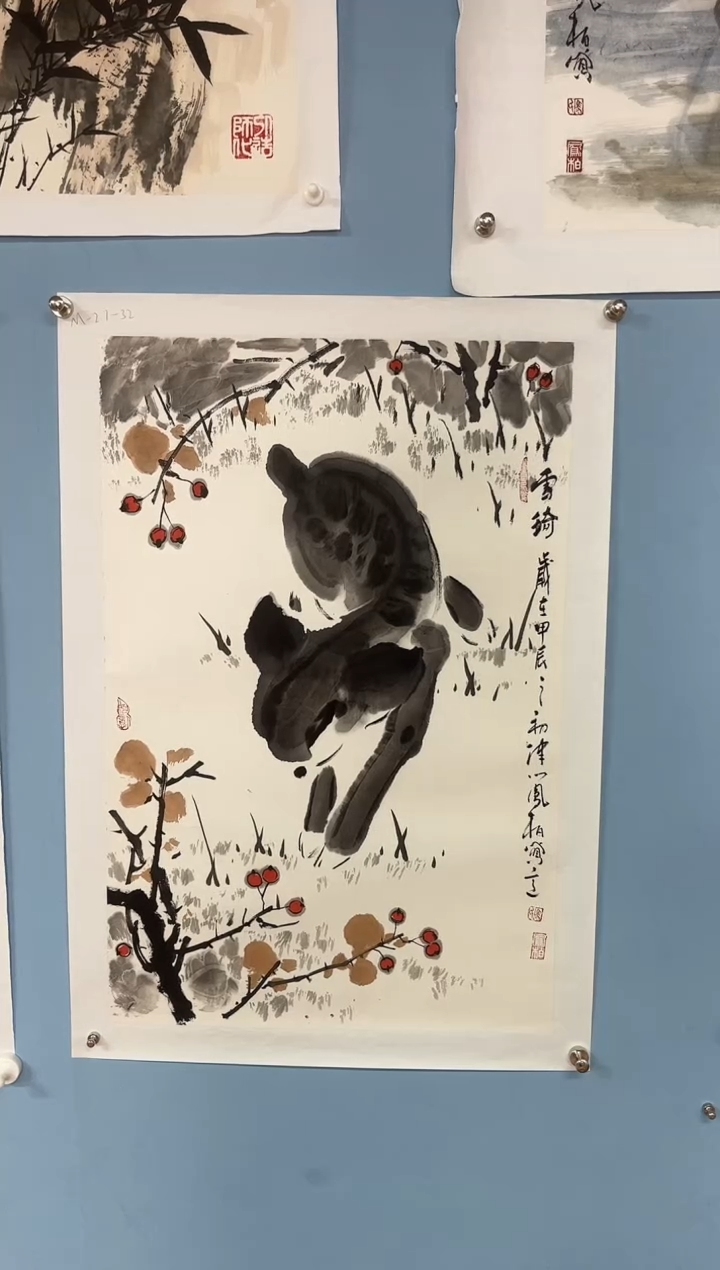 国画周***明马凤柏老师代表作小鹿
