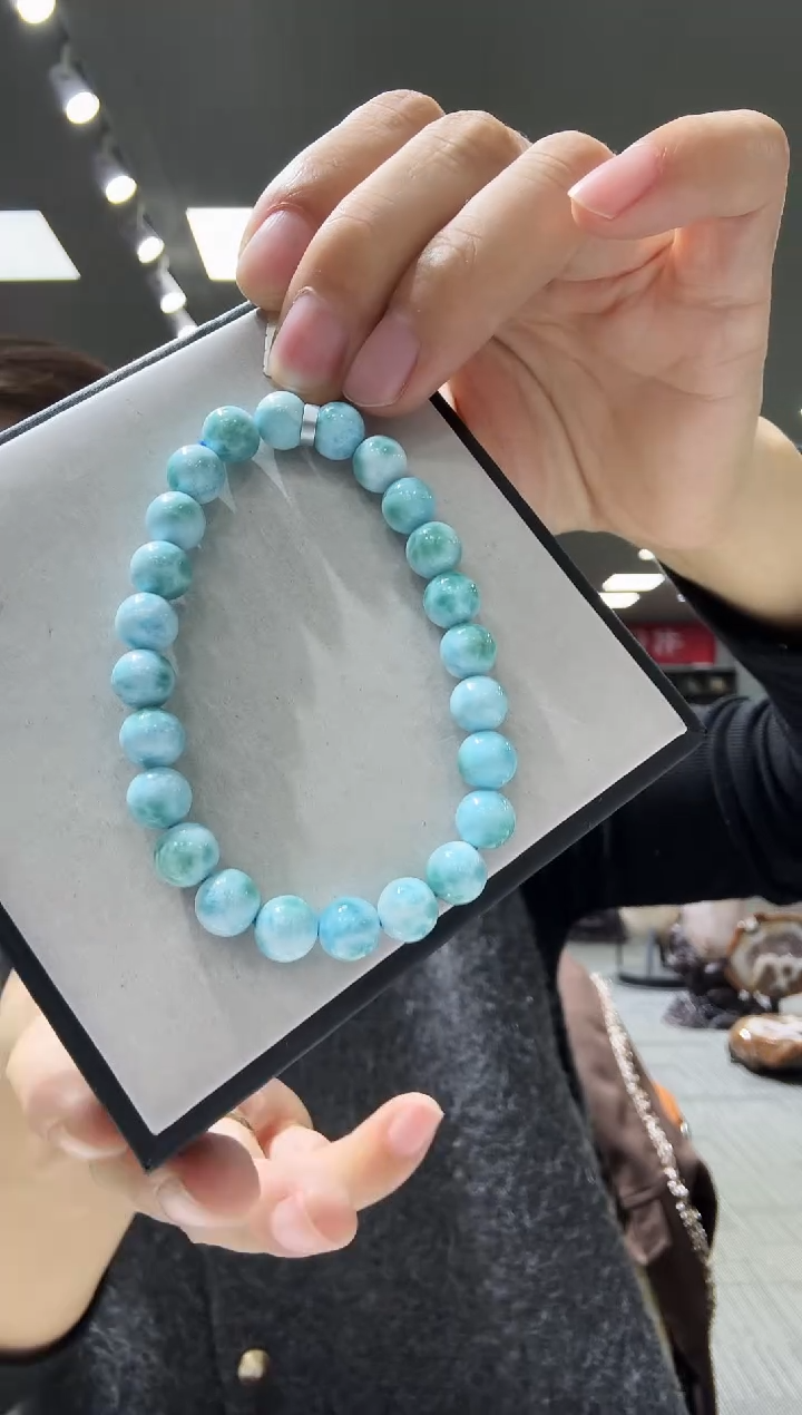 未镶嵌针钠钙石（海纹石）手链优0226 约8mm