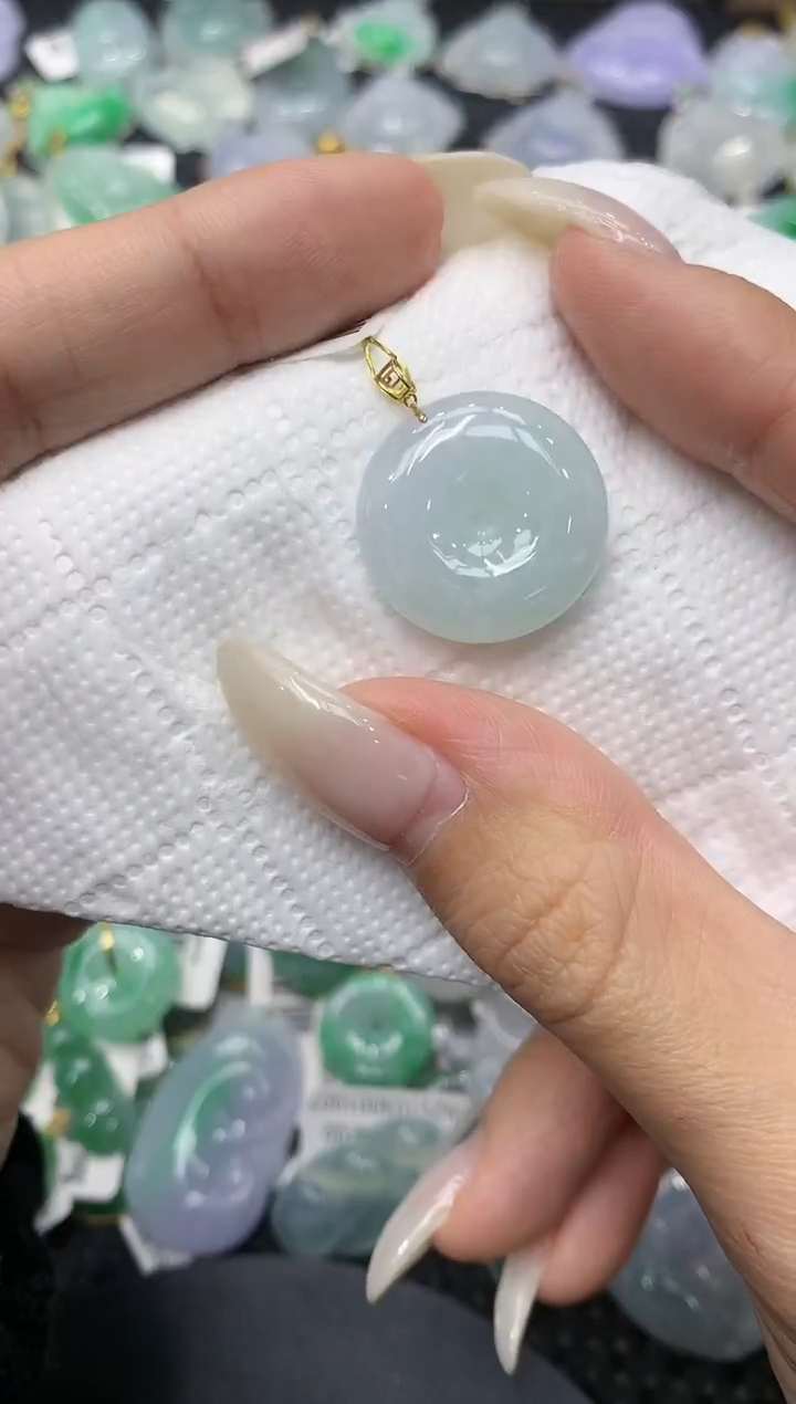 颈饰18K金镶嵌翡翠11111111111