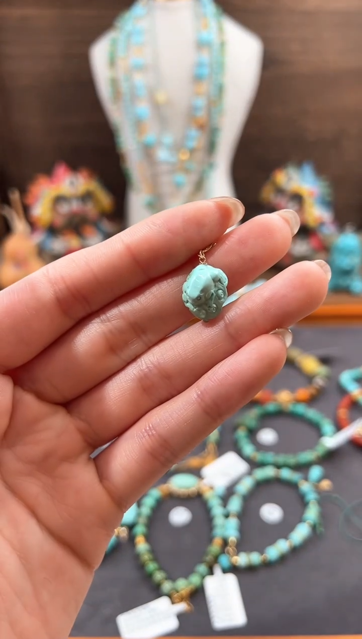 【闪购商品】绿松石提溜18K金镶嵌绿松石提溜