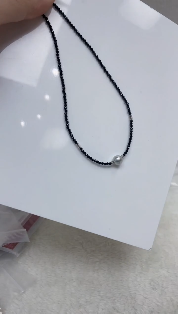 颈饰银S925镶嵌海水珍珠   