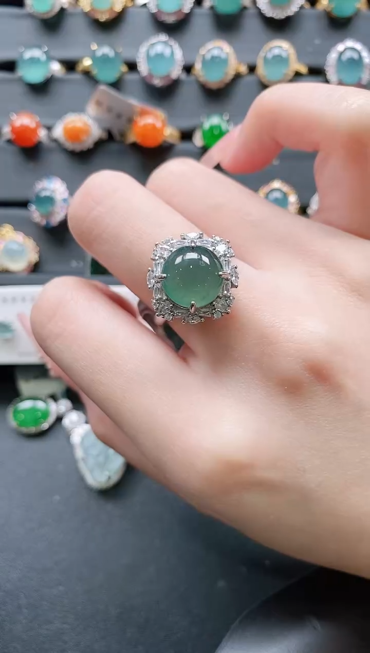 【闪购商品】翡翠戒指银S925镶嵌11111111