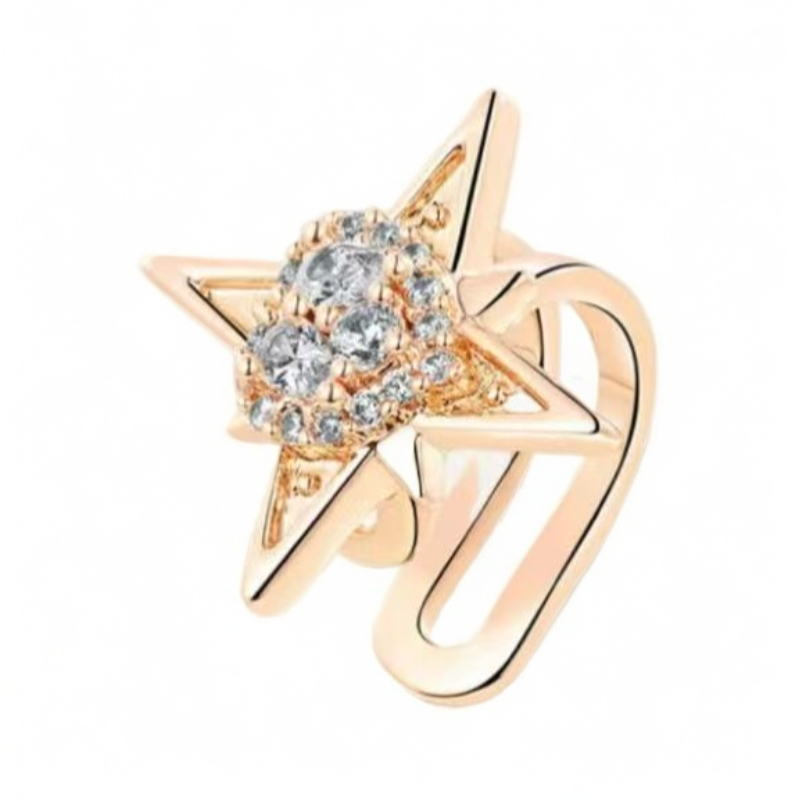 铜合金耳饰 【云上之地】新中式八芒星耳夹