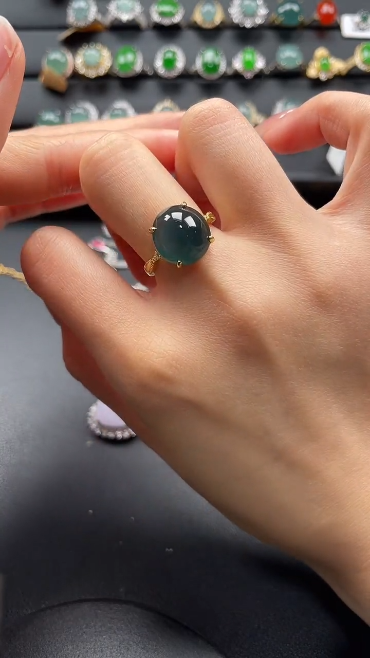 【闪购商品】翡翠戒指银S925镶嵌457645754