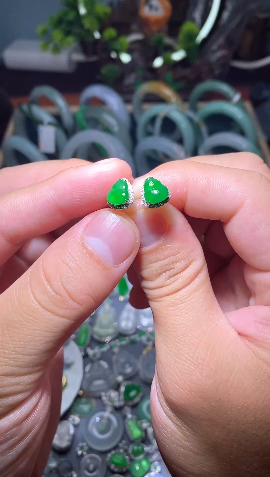 【闪购商品】翡翠耳饰18K金镶嵌11/耳钉