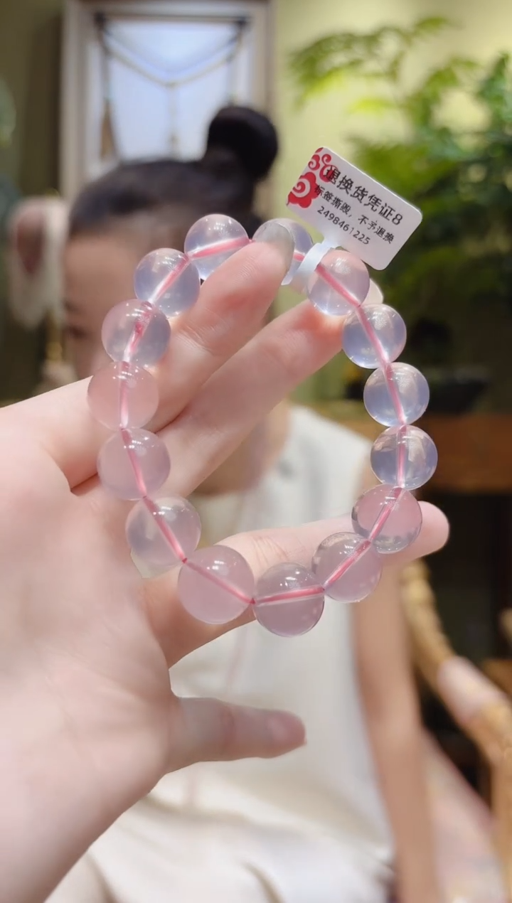 【闪购商品】水晶手串未镶嵌粉水晶手串8/12.1