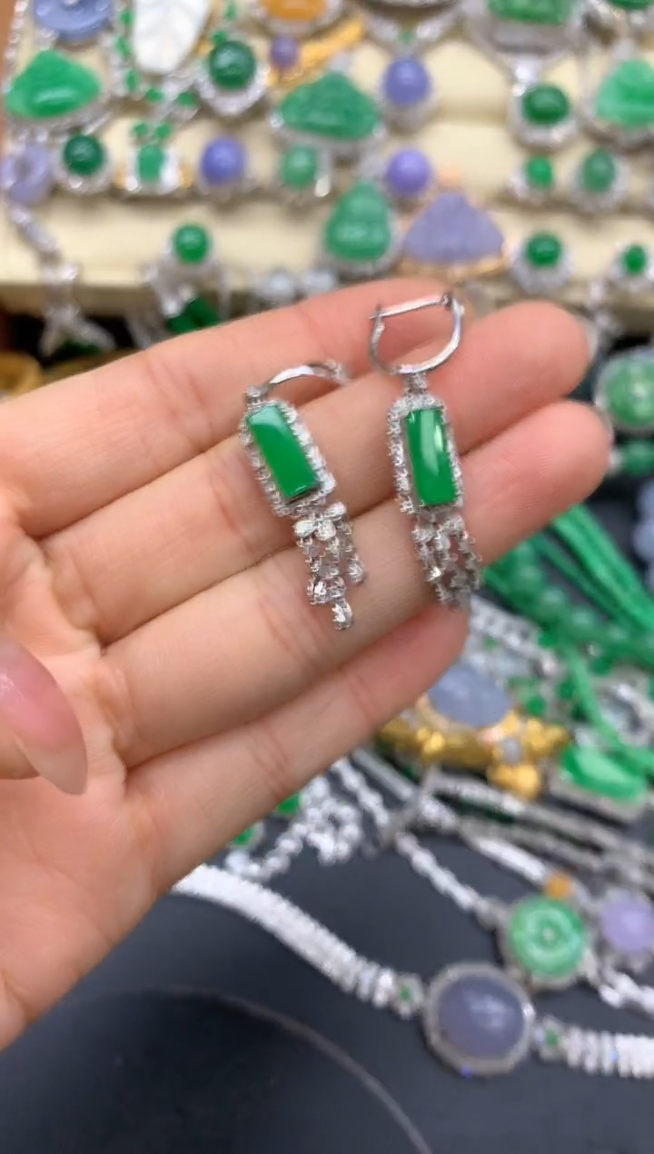 【闪购商品】翡翠耳饰18K金镶嵌472-中国好珍宝