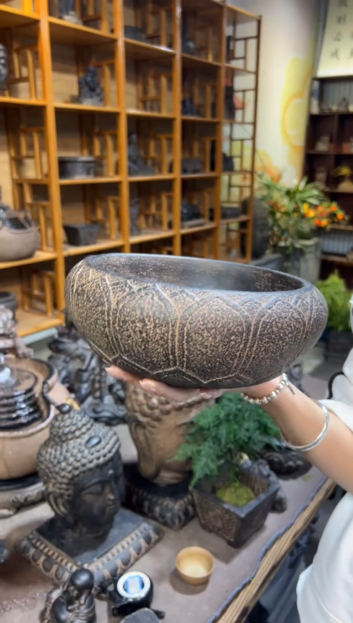 陶土【火山泥】莲花钵