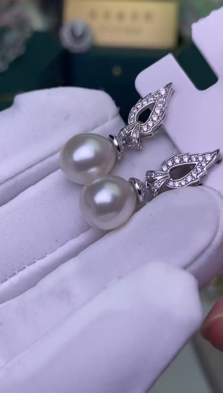 【闪购商品】海水珍珠耳饰银S925镶嵌10-11