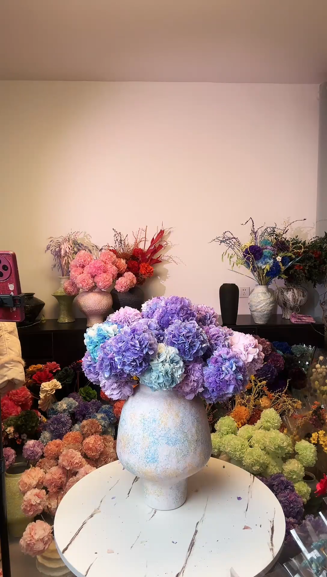 紫色系花束花瓶 