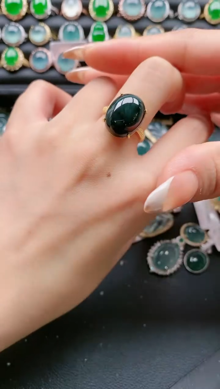 【闪购商品】翡翠戒指银S925镶嵌111111111