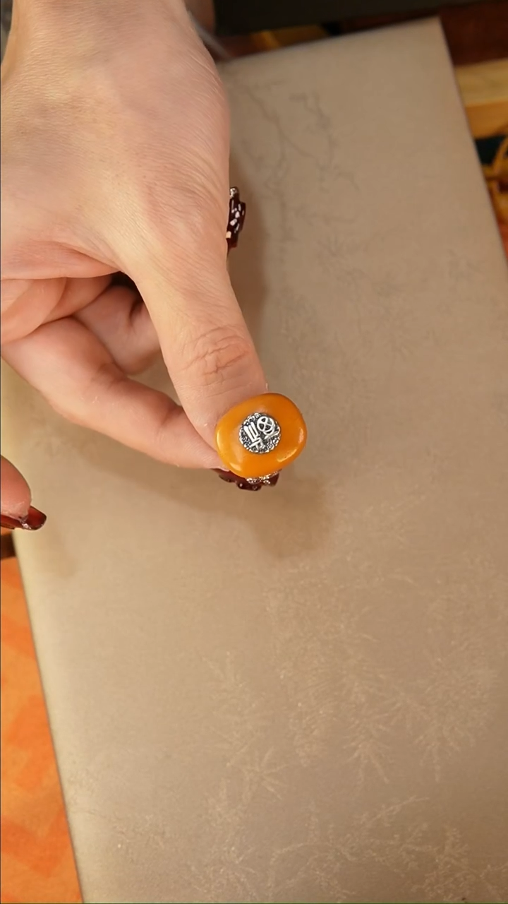 【闪购商品】琥珀戒指银S925镶嵌戒指