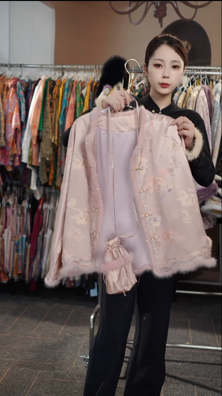 高定粉色   带包包 