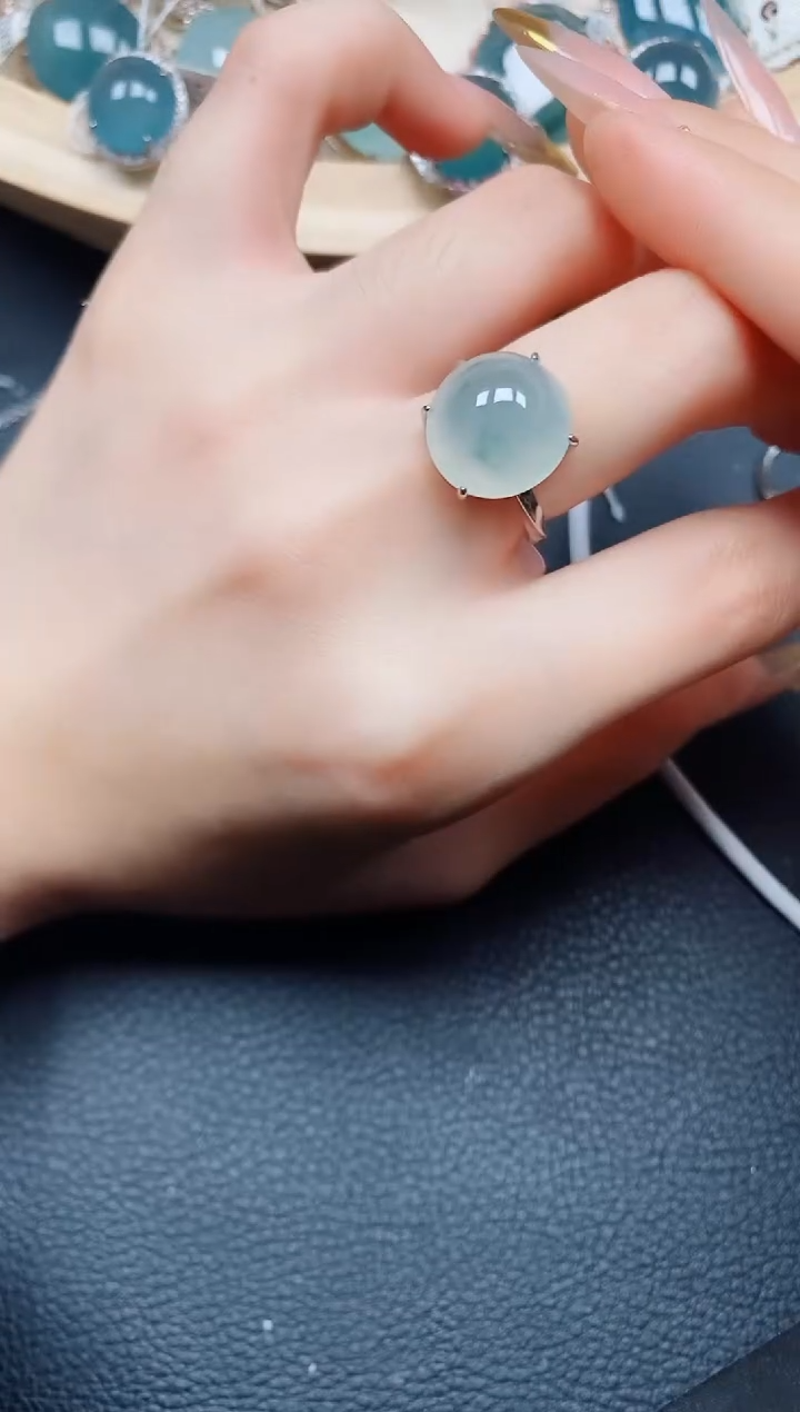 【闪购商品】翡翠戒指银S925镶嵌翡翠