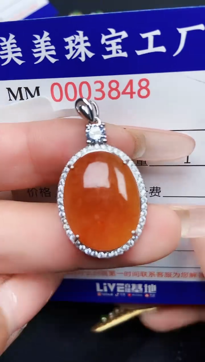 【闪购商品】翡翠颈饰银S925镶嵌3848