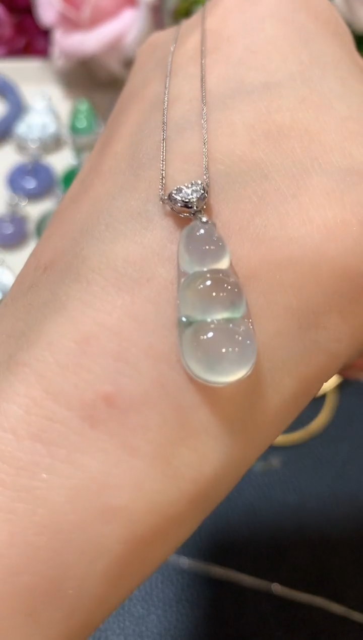 套链18K金镶嵌翡翠z19  