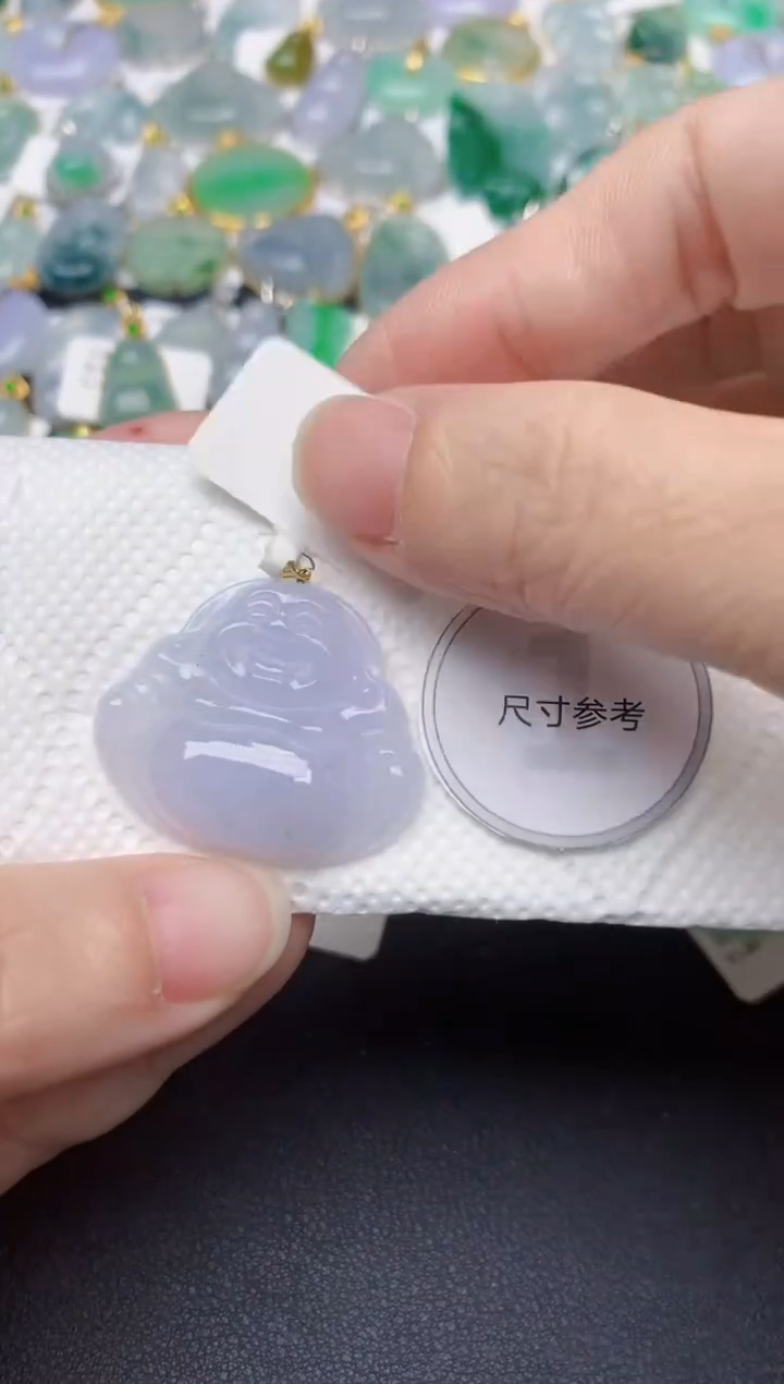 颈饰18K金镶嵌翡翠天然缅甸A货翡翠