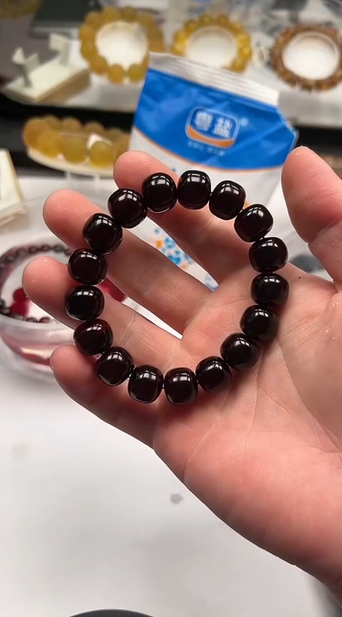 【闪购商品】琥珀手串未镶嵌的卡13翳珀算盘珠