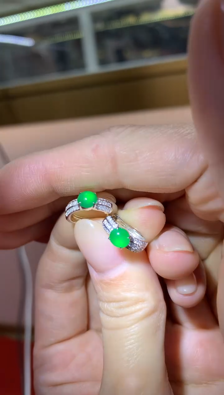 【闪购商品】翡翠耳饰18K金镶嵌|不退不换