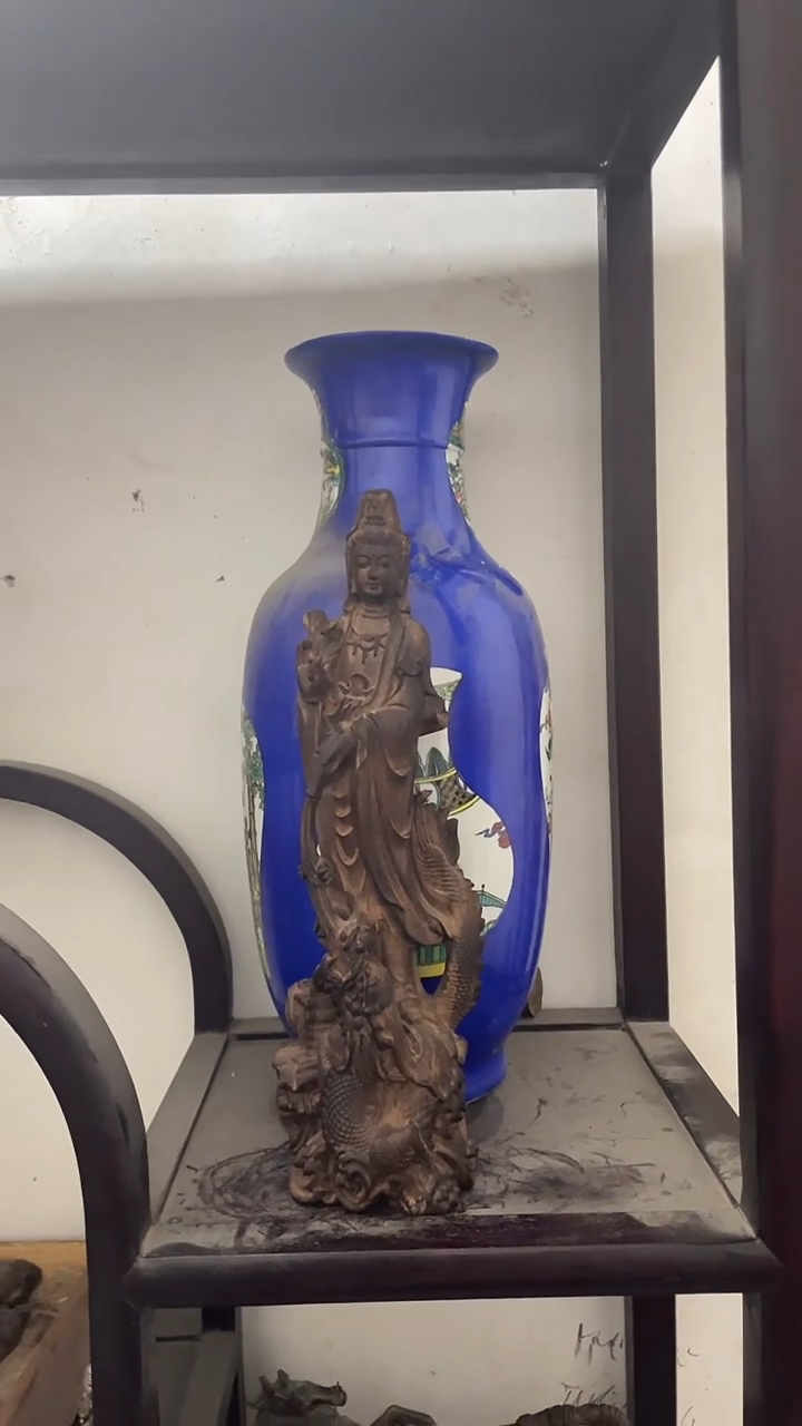 【闪购商品】木木雕新年快乐香木摆件