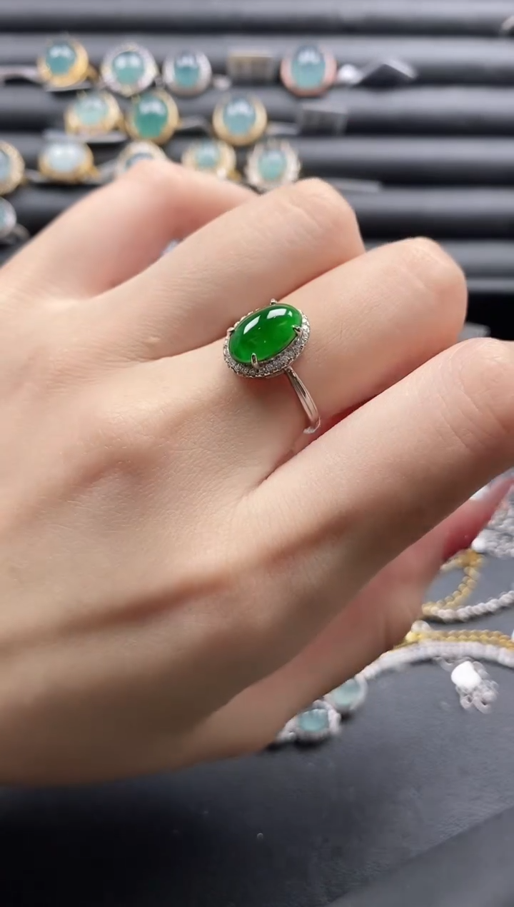 【闪购商品】翡翠戒指银S925镶嵌1111