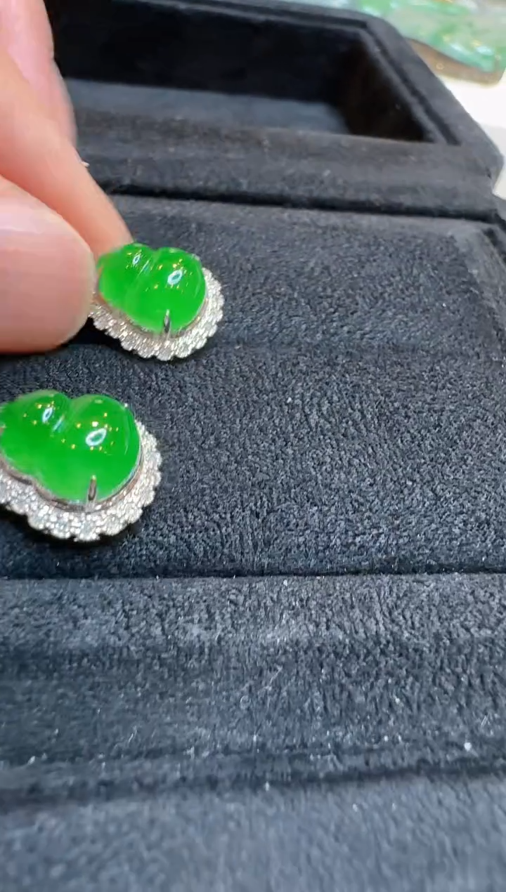 【闪购商品】翡翠耳饰18K金镶嵌多样性团购发一件