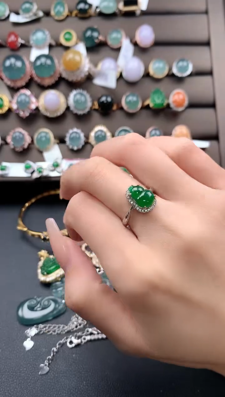 【闪购商品】翡翠戒指银S925镶嵌4324324