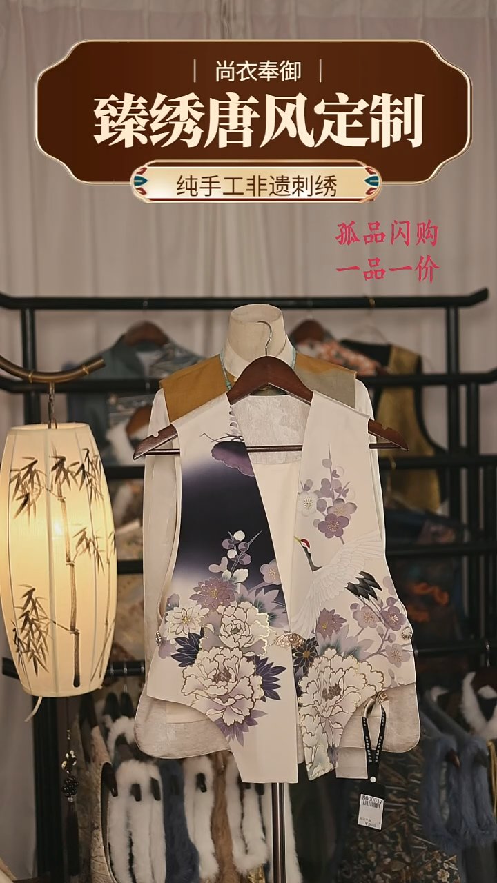 【闪购商品】织绣45.织金桑蚕丝正绢仙鹤