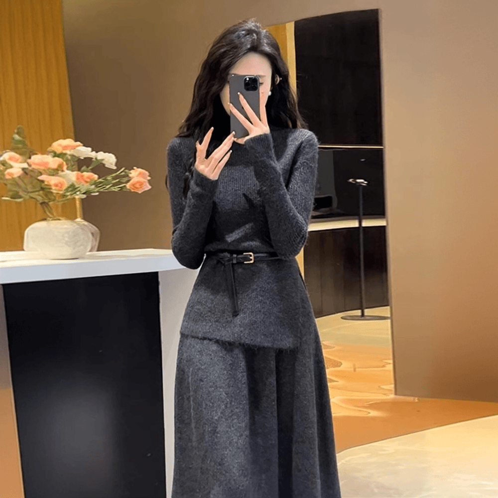 2026秋冬季三件套气质高级感小香风针织裙女时尚百搭显瘦毛衣裙