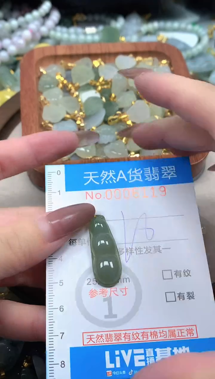 颈饰未镶嵌翡翠净货挂件-6119