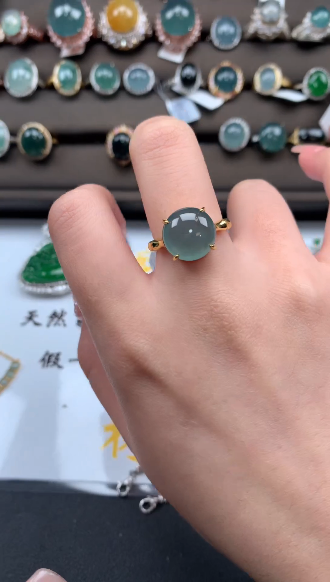【闪购商品】翡翠戒指银S925镶嵌51241