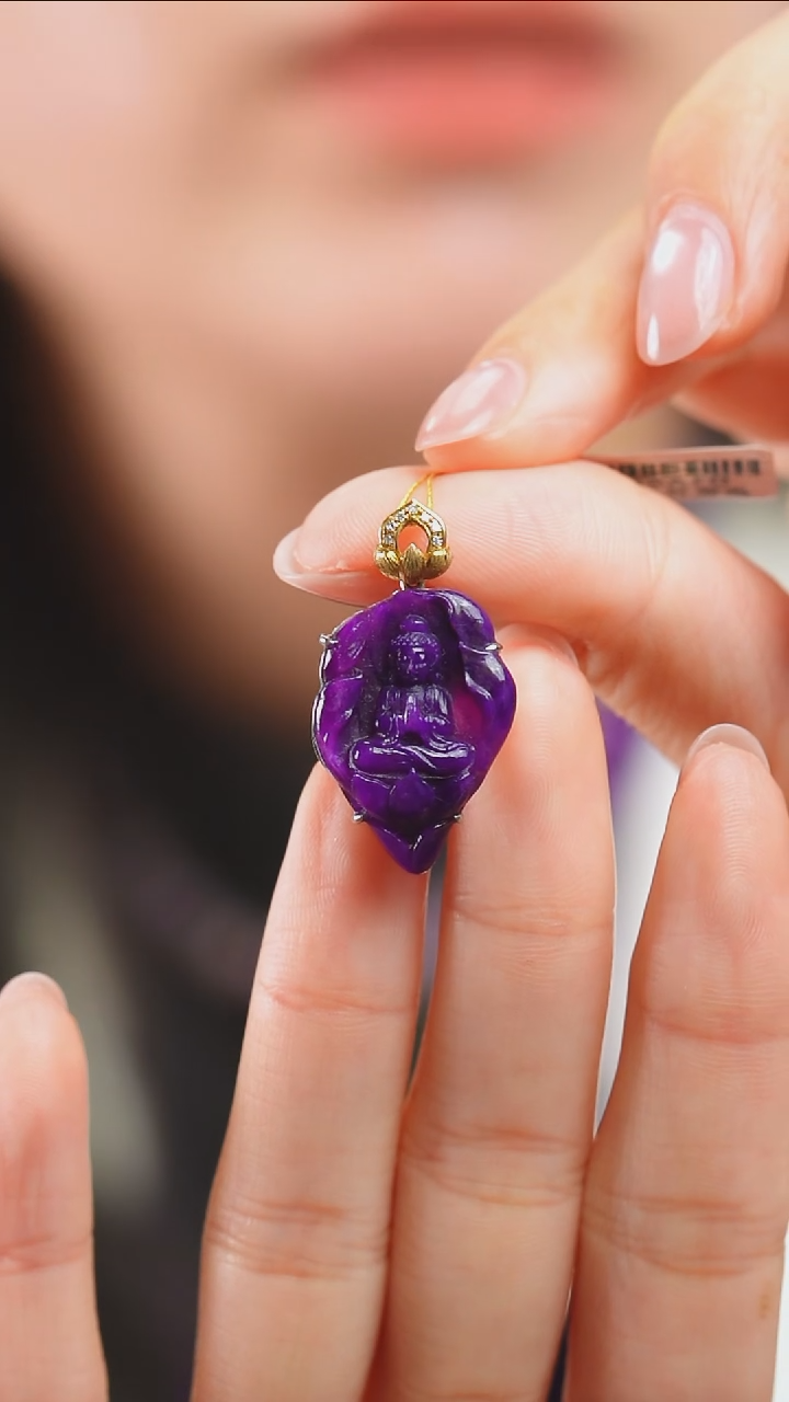 苏纪石（舒俱来）18K金镶嵌吊坠(不含链)434